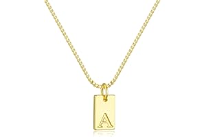 FISSEN JEWELRY Stocking Stuffers Initial Necklaces for Women 14K Gold Plated Letter Necklace Dainty Name Pendant Necklace Personalized Christmas Gifts for Women Trendy Gold Jewelry