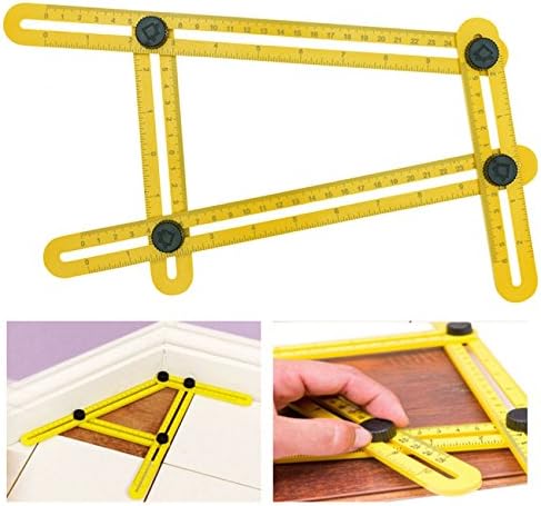 Multi-Angle Ruler Tool | Angleizer Angle Finder Template Tool | Adjustable Tile &amp; Flooring Measurement Ruler | Universal Contractor, Builder, Woodworking, DIY Instrument