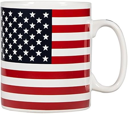 Amazon Com Giant White Mug With American Flag 30 Oz Patriotic