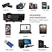 Mini Projector -(Newest Version) 50% Brighter Video Projector Full HD LED with 180'' Display and 1080P Support, Compatible with Smartphone, Fire TV Stick, PS4, HDMI, VGA, TF, AV And USB