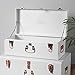 Beautify Cream Vintage Style Steel Metal Storage Trunk Set Lockable and Decorative with Rose Gold Handles - College Dorm and Bedroom Footlocker Trunks