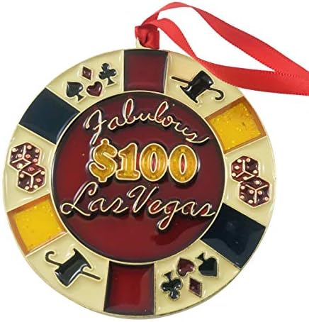 Las Vegas Ornament Casino Chip Christmas Tree Decoration Gift Boxed