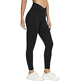 THE GYM PEOPLE Womens' V Cross Waist Yoga Leggings with High Waisted Tummy Control