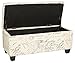 Cortesi Home Fitzgerald Script Fabric Storage Ottoman Long Bench