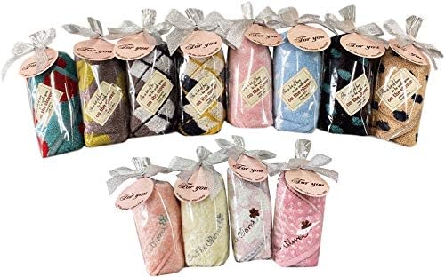 Hagihara Towels, Handkerchief, Gift, Set of 12, Assorted Colors, Patterns, Wrapping, for You Gift