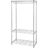 アイリスオーヤマ メタルラック ワードローブ 3段 ポール径25mm 幅91×奥行46×高さ178.5cm メタルシェルフ メタルシェルフ クロムメッキ SEW-913E