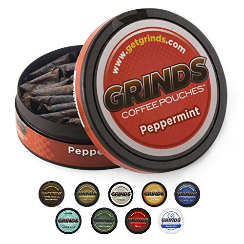 Grinds Coffee Pouches 3 Cans of Peppermint Tobacco Free, Nicotine
