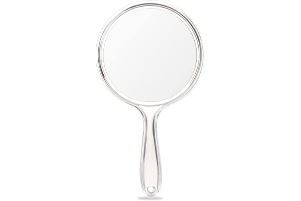 OMIRO Hand Mirror, Double-Sided Handheld Mirror 1X/3X Magnifying Mirror with Handle, Pack of 1 (Clear)
