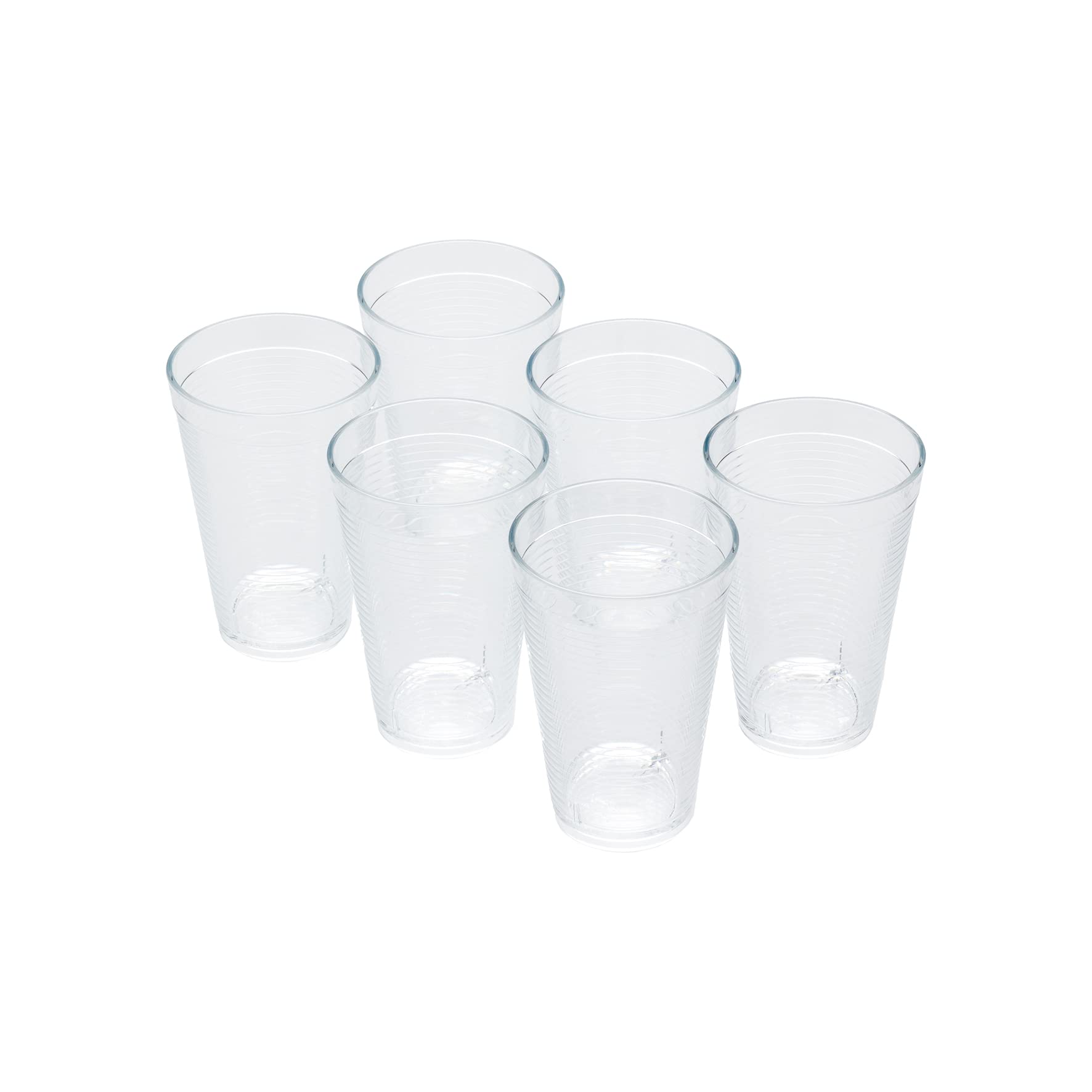 Omada Design 6 Cocktail/Beverage Glasses 400 ml, Stackable, Shatterproof, Plastic for Outdoor Use, Samba Line