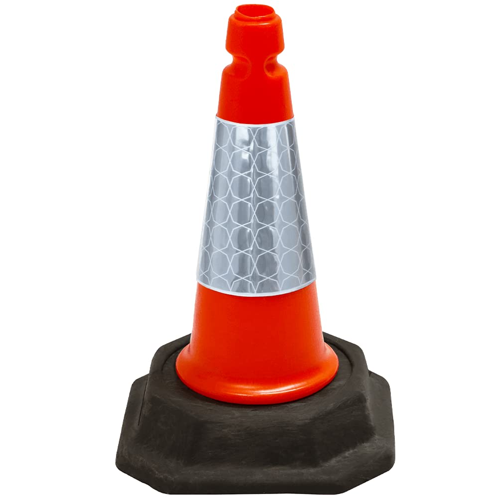 Street Solutions UK - 1 x 460mm Tall Traffic Cones Reflective Sleeve For Indoor And Outdoor Usage, Self Weighted Cones Are Manufactured In The UK Orange