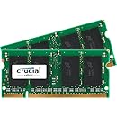 Crucial 4GB Kit (2GBx2) DDR2 667MHz (PC2-5300) CL5 SODIMM 200-Pin Notebook Memory Modules CT2KIT25664AC667 / CT2CP25664AC667