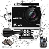 Underwater Action camera 4K 16MP HD Wi-Fi 2.0 Inch LCD Display Waterproof Sport Camera Diving Helmet Cemera 170°Ultra Wide-Angle 2 1050mAh Batteries 20 Accessories Kits