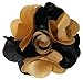 Ted and Jack - Classic Repp Two Tone Silky Flower Lapel Pin Boutonniere in Black & Gold