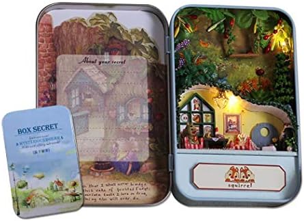 SENCILLON 3D DIY Wooden House Box, Creative Puzzle Miniature Doll Furniture Handcraft Jigsaw Theatre Trilogy Educational Toy Gift Set