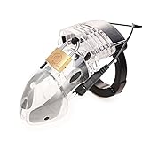 REDQIN Electro Plastic Chastity Device Male for Men(Transparent)
