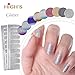 HIGH’S EXTRE Adhesion 20pcs Nail Art Transfer Decals Sticker Glitter Series The Cocktail Collection Manicure DIY Nail Polish Strips Wraps for Wedding,Party,Shopping , Travelling (Shimmer)