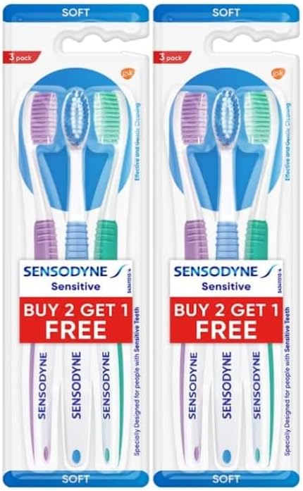 Sensodyne Sensitive Toothbrush Soft Pack of 6 for Gentle Cleaning
