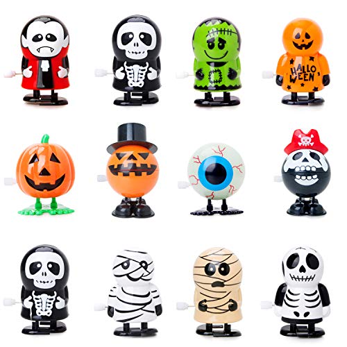 Bravo Sport 12 Pack Halloween Wind Up Toys, Assorted Novelty Jumping and Walking Clockwork Toys, Halloween Party Favors Gift Goody Bag Filler Stocking Stuffers and Fun Decoration - Thumbnail 4