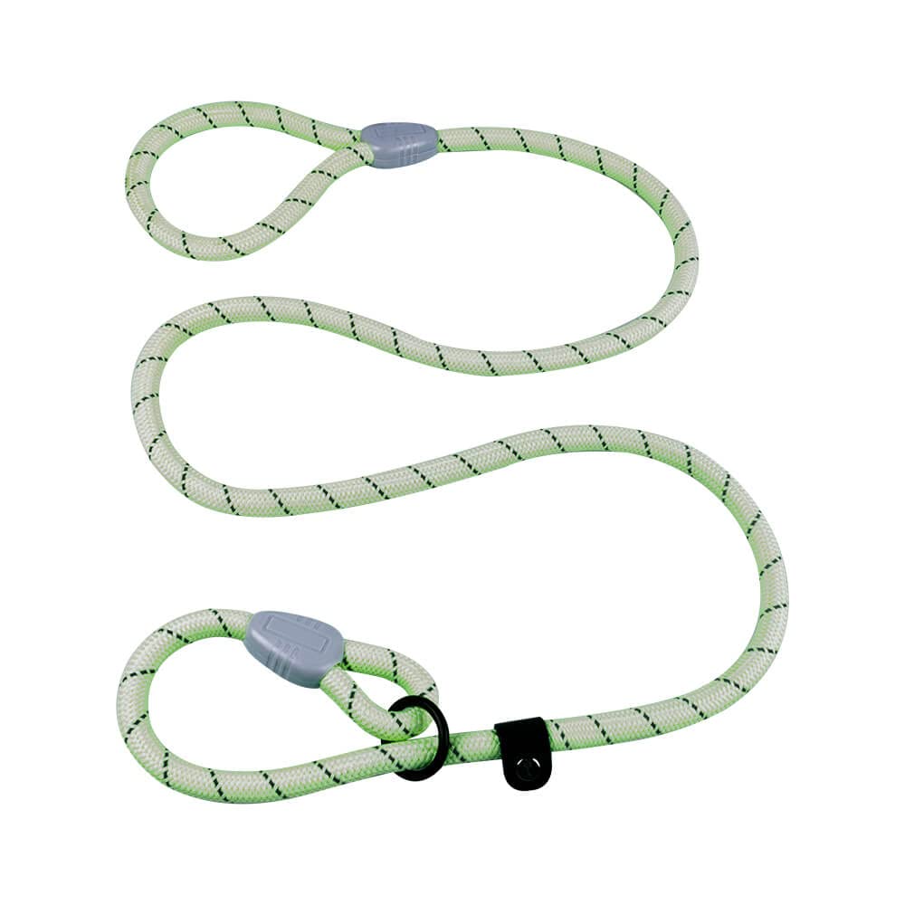 AllPetSolutions Green Reflective Rope Dog Lead | Training Puppy Slip Lead for Dogs | Adjustable Dog Lead | Dog Slip Lead | Strong Reflective Dog Leash | 1.4m