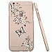 Hundromi Clear Translucent Hard Back with Floral Butterfly Plastic Bumper Case with for iPhone 6 / 6S(4.7-inch)