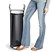 simplehuman 45 Liter / 11.9 Gallon Butterfly Lid Kitchen Step Trash Can, Black Stainless Steel