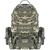 CVLIFE 60L Built-up Military Tactical Army Outdoor Backpacks Assault Combat Rucksack Heavy Bag ACU