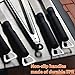 Flamen 5-Piece Heavy Duty Stainless Steel BBQ Grill Tools Set with Non-Slip Handles Best Grilling Utensils Includes Spatula Barbecue Fork Tongs Premium Barbecue Grilling Accessories