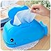 Whale Tissue Box Holder Cover with Lid Novelty Cute Smile Blue Whale Baby Toilet Paper Tissue Tray Holder with Cover