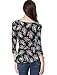 Allegra K Women's Scoop Neck Feather Pattern Puff Sleeves Peplum Top L Black