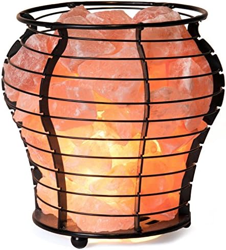 Himalayan Pink Salt Lamp Basket with Cord & Bulb
