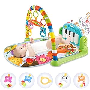 Hoopeum Baby Play Mat Toys for 0-3-6-12 Months,Activity Jungle Gym Playmat Tummy Time Mat with Piano,Newborn Infant Baby…