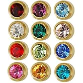 Ear Piercing Bezel Birthstone Earring Stud Assortment Regular