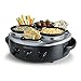 Crock-Pot Triple Dipper with Lazy Susan Food Warmer, Black, Stainless Steel, Glass lids, Travel Cover, 3 1-quart capacity warmers, Individual Controls, 3 appetizer containers