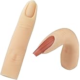 Silicone Practice Fingers for Acrylic Nails, Bendable Silicone Fake Finger to Practice Fake Nails, Soft Nail Training Finger Flexible Practice Nail Finger Hand for DIY Nails(Color 1)