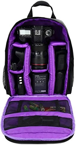 Professional Camera Backpack Waterproof for DSLR /SLR Cameras (Canon , Nikon , Sony and etc.), Tripods, Flashes, Lenses and Accessories #A1705 Purple