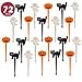 Prextex 72 Pack Plastic Halloween Cupcake Picks Ghost Jack ‘O Lantern and Black Cat Cupcake Toppers