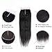 Brazilian Kinky Straight Human Hair Bundles With Closure, 8A Unprocessed Yaki Hair 3 Bundles With Closure, Middle Part, Natural Color(10 12 14+10)