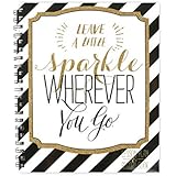 Renewing Minds Glimmer of Gold Leave A Little Sparkle Wherever You Go Lesson Plan &amp; Record Book, 9 x 12 inches, Black/Gold/White