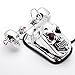 DLLL Motorcycle Skull Turn Signal Light Rear Running Brake Stop License Plate Tail Light Harley Davidsons Suzuki Kawasaki Yama Cruiser (White)