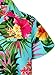 KING KAMEHA Men's Pineapple-Desings Summer-Party-Shirts Short-Sleeve, Pineapple, Turquoise, M