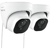 REOLINK 5MP PoE Security Camera, Surveillance Outdoor Indoor for home, Person/Vehicle/Pet Detection, Time-Lapse, Work with Smart Home, 100ft IR Night Vision, Support 512GB SD Card, RLC-520A(Pack of 2)