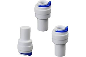 AIMATRUN 1/4" PE Hose Cap with OD Push-In Quick-Connect Seal for RO Reverse Osmosis Water Filter Plastic Joint, Beverage Dispenser & Water Filtration/Purification Systems, Pipe Connector Accessories (3PCS)