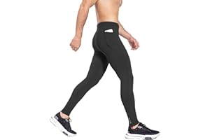 baleaf Men's Running Tights Water Resistant Thermal Athletic Fleece Pants Winter Cycling Leggings with Pockets