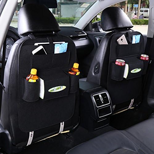 aXadeby 2PCS Car Seat Storage Bag Multi Pocket Organizer Seat Back Bag Accessories (black)