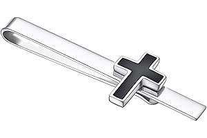 Asienice Unique Cross Tie Clips for Men Black Silver Gold Personalized Tie Clip Suitable for Regular Ties Classic And Minimalist Copper Tie Bar Box