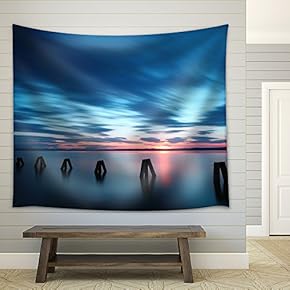 Ocean Sunset - Fabric Wall Tapestry Home Decor - 51x60 inches