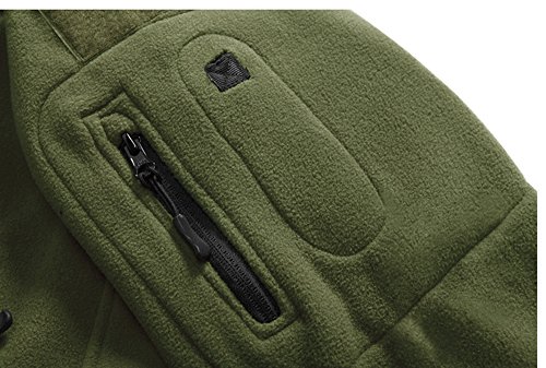 TACVASEN Herren Fleecejacke Military Outdoor Winddichte Jacke mit Kapuze – Bild 6