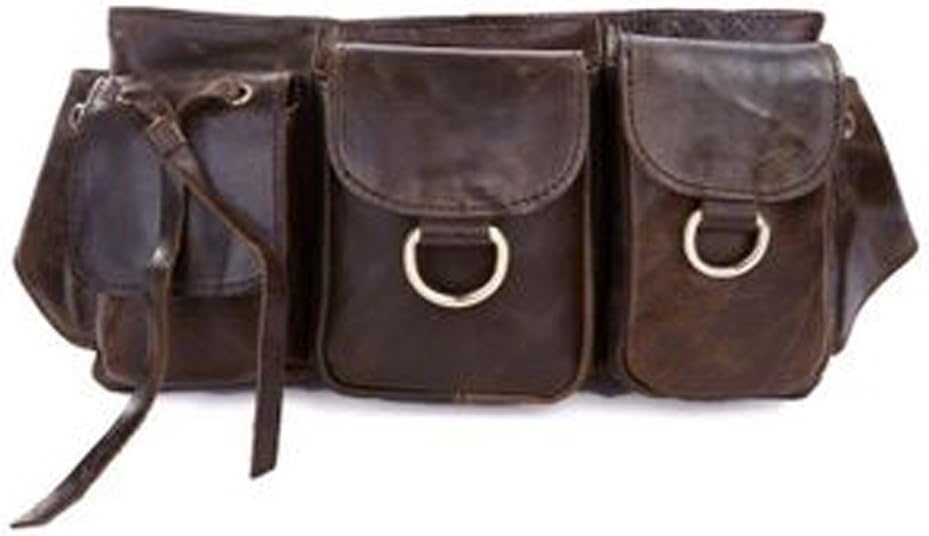 Outdoor peak Leather Men Women Vintage City Leisure Festival Leather Travel Hiking Bag 3014 (Coffee)