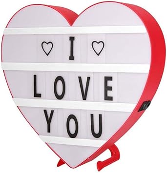 Letter Light Box Caja LED DIY Carta de luz en Forma de corazón lámpara de la