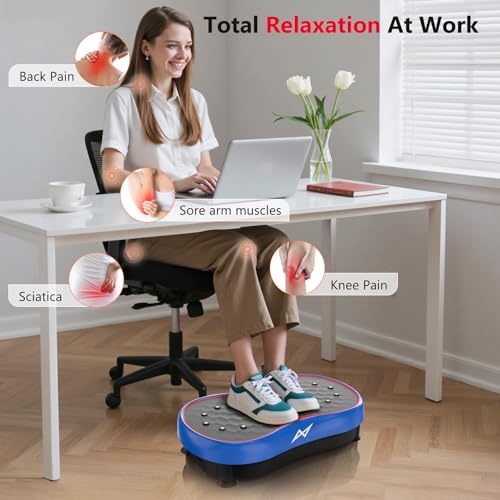 AXV Vibration Plate Fitness Platform Exercise Machine Vibrating Shaking Full Body Shaker Workout Vibrate Stand Shake Board Sport for Weight Loss Fat Burner for Gym Home Office